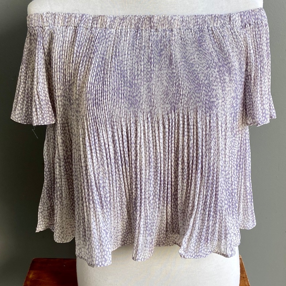 Storee pleated off the shoulder top